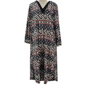 Anne Klein Womans size S Hooded Fleece Nightgown Midi Dress Long Sleeve FLAW